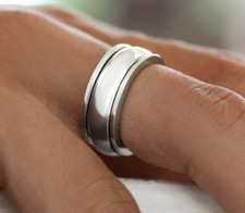 Solid 925 Sterling Silver Handmade Spinner Mediation Ring Gift For Christmas