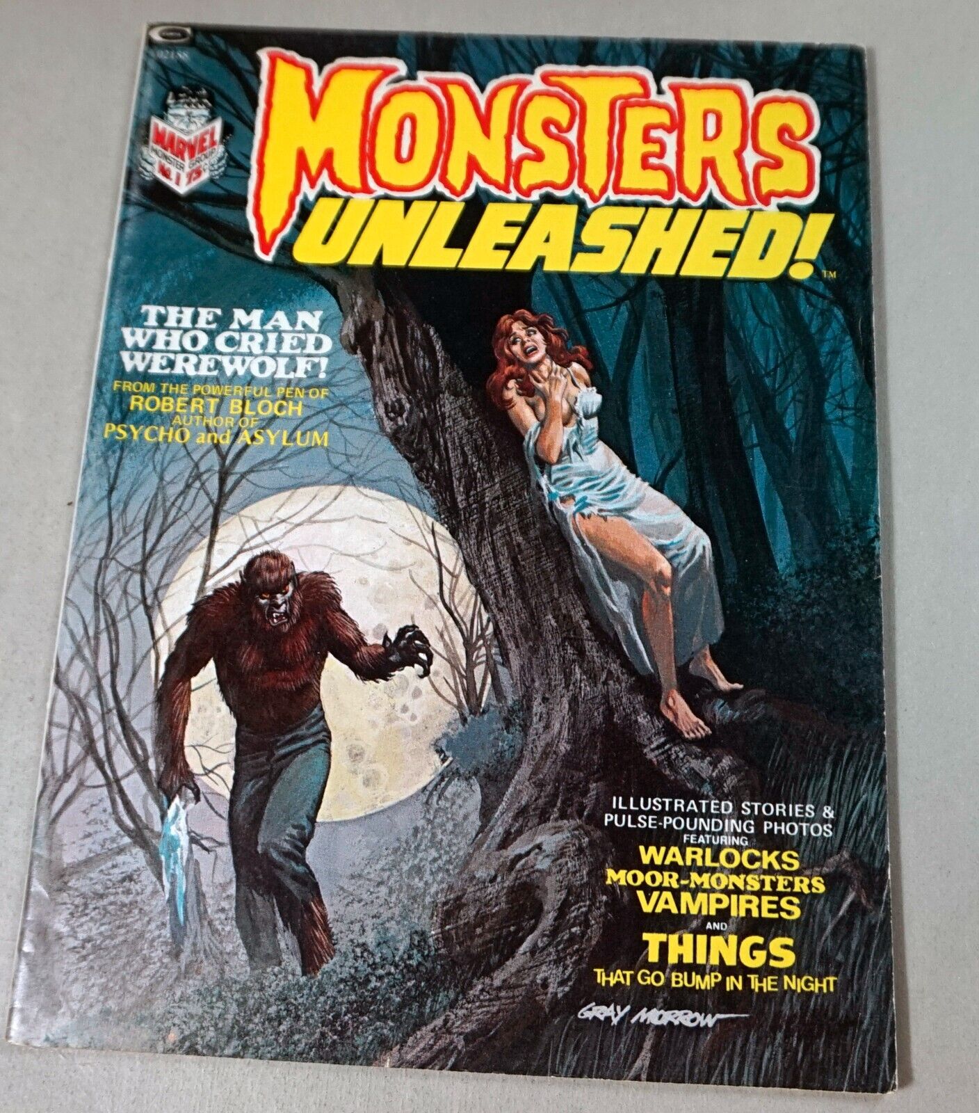 Horror Magazine-Monsters Unleashed! #1 First Issue-Gray Morrow Cover-1973-CBKN
