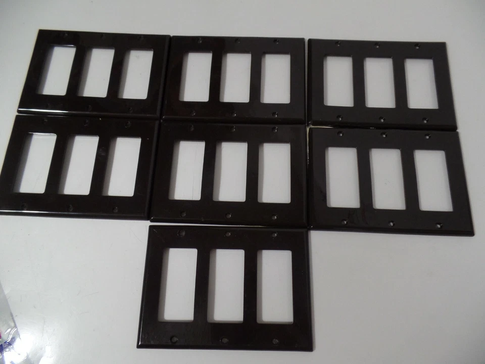 37 placas de pared de plástico con cubierta de interruptores de luz surtidos marrón Leviton Foto 3 de 4