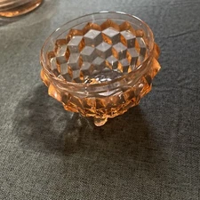 Jeanette Pink Glass Vintage Trinket Bowl