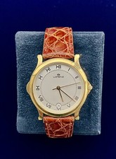 LORENZ ORO OROLOGIO CLASSIC QUARTZ UNISEX VINTAGE CASSA ORO CINTURINO COCCO