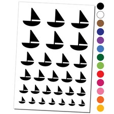 Sail Boat Solid Temporary Tattoo Water Resistant Fake Body Art Set Collection