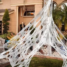 Halloween Decorative Web Scary Haunted House Big Spider Web Elastic Fabrics Pati