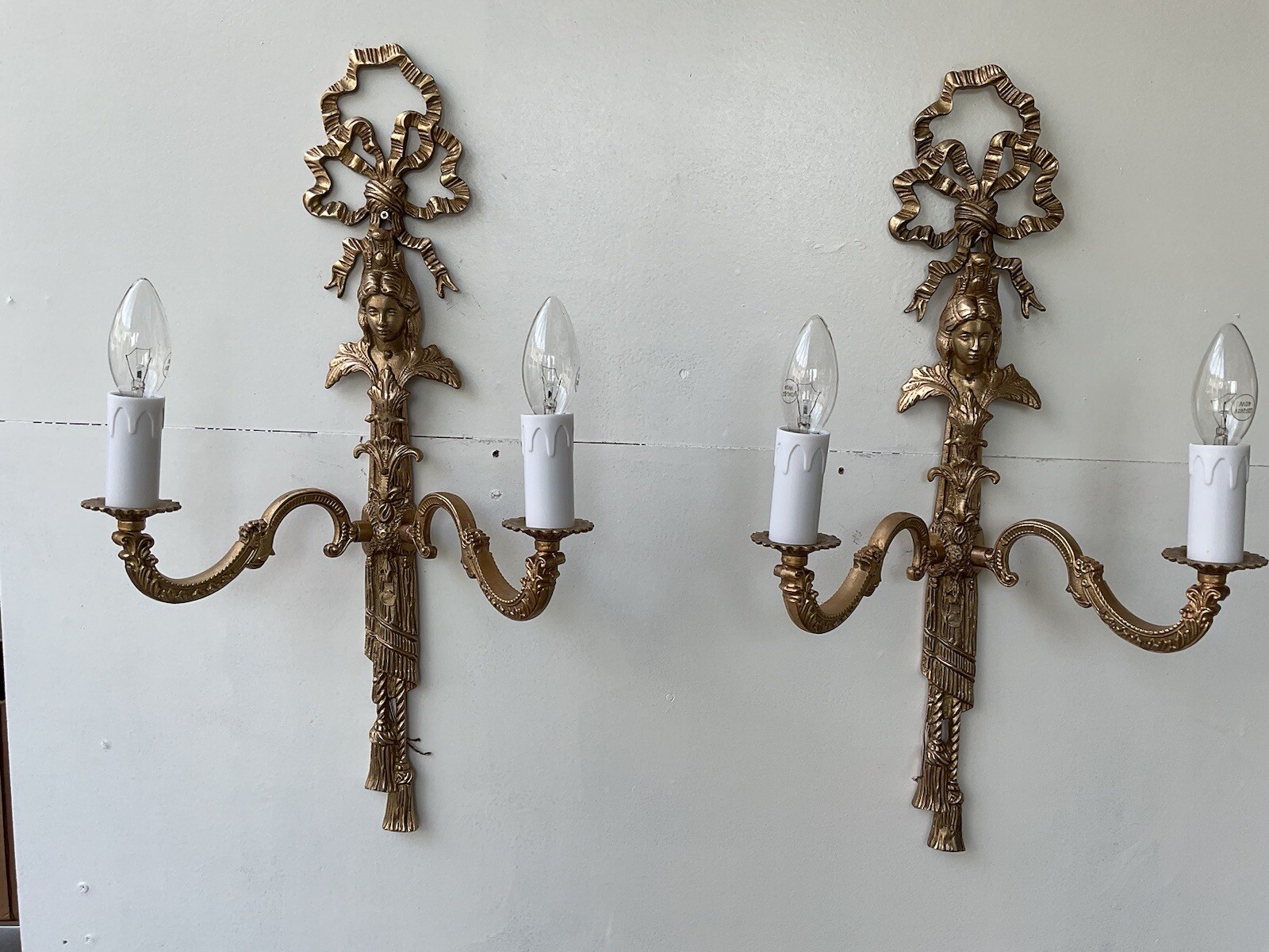 pair of Large French Vintage wall lights eBay