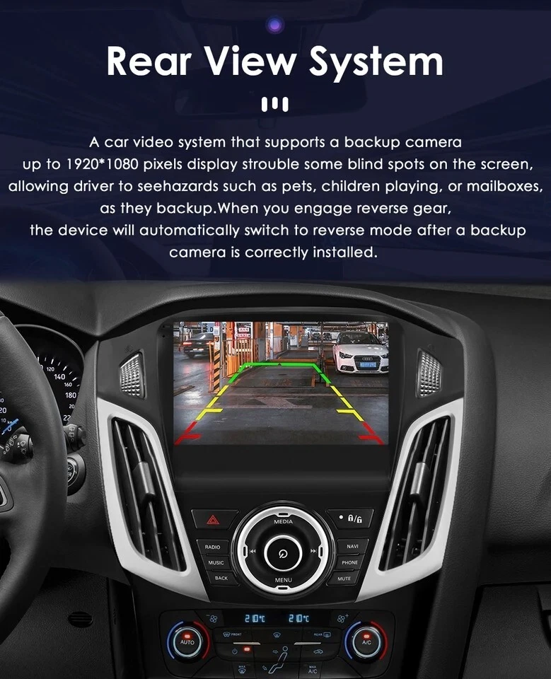 9" Autoradio Stereo Ram 8gb Rom 128GB Android 12 Per Ford Focus 2012-2018  - Immagine 4 di 4