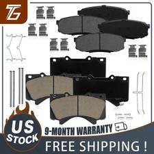 Front and Rear Ceramic Brake Pads Kit for Toyota Tundra Lexus LX570