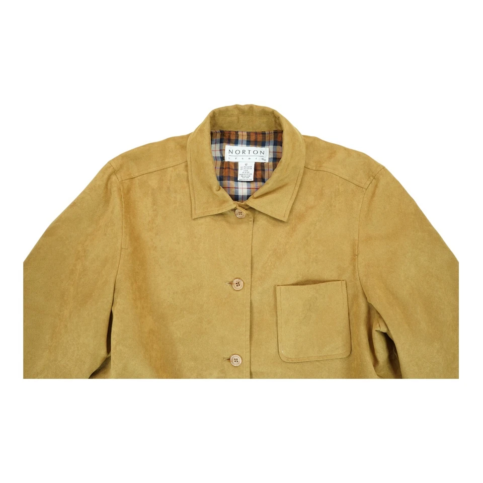 NORTON STUDIO Tan Size 12 Long Sleeve Botton Up Casual Jacket Super Soft - Image 4 of 4