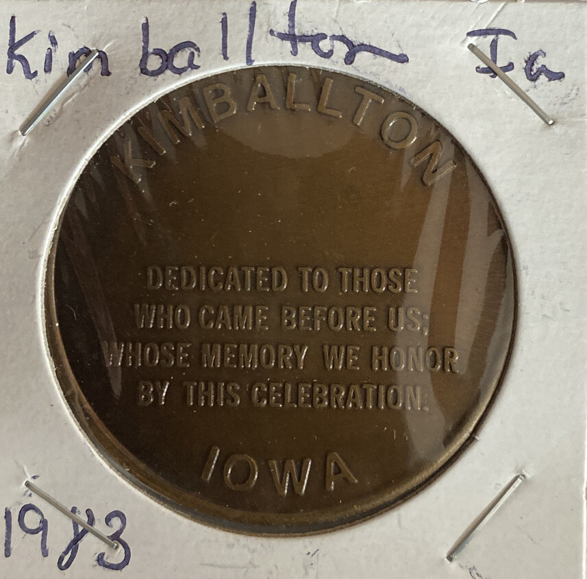 Iowa Centennial Medal Kimballton,IA 18831983 Home Church School