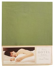 DOUBLE BED MOSS FITTED SHEET 10" DEEP 400 THREAD COUNT COTTON OLIVE GREEN
