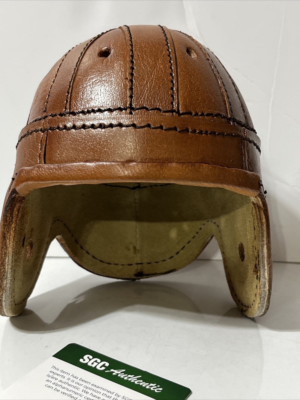 SAMMY BAUGH Signed LEATHER MINI HELMET HOF '63 WASHINGTON REDSKINS  - SGC /Coa