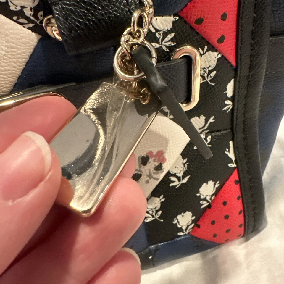 BOLSO DE MANO/BOLSO DE HOMBRO COACH SWAGGER 27 PATCHWORK Rojo Blanco Y Azul Foto 4 de 4