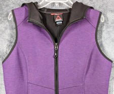 Gerry Purple Full Zip-up Hooded Fleece Vest Pocket Jacket Women's Size Xl
