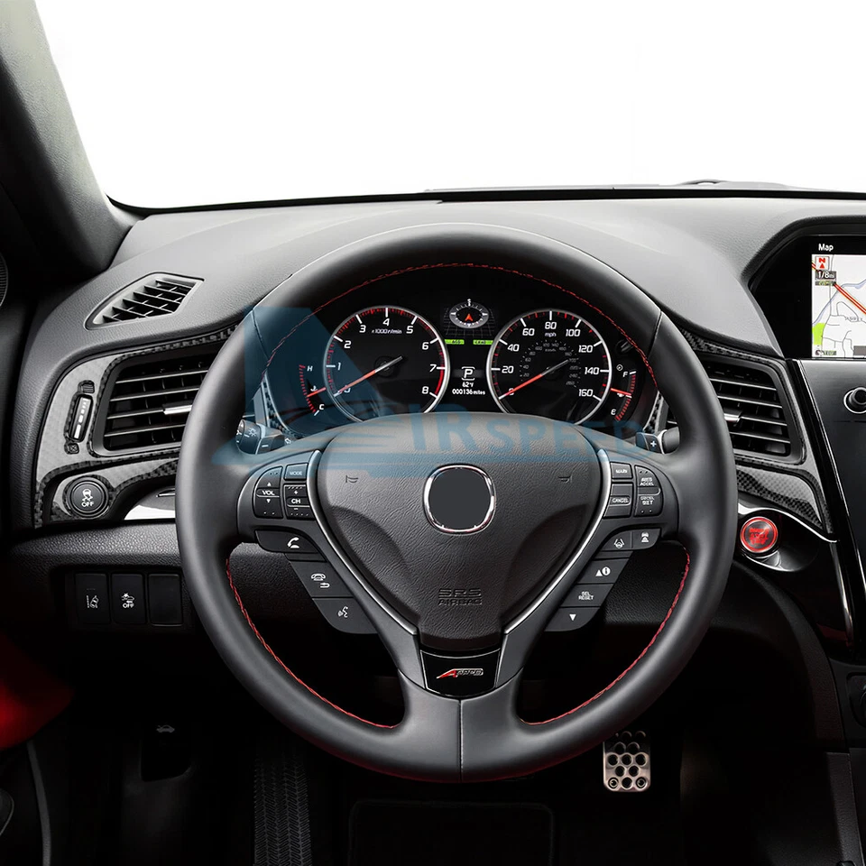 Cubierta de cuadro de velocímetro de fibra de carbono suave real tira de ajuste para Acura ILX 2013-22 Foto 4 de 4