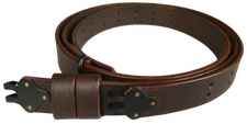 WW2 M1 Garand 1907 Oil Pull-Up Drum Dyed Leather Sling-DARK BROWN