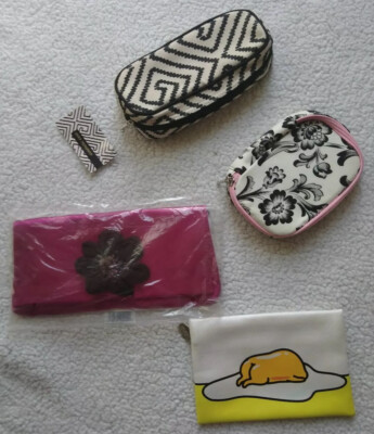 Make-up Bag Bundle Zig Zag Coin Purse Pencil Case Clutch Gifts Girls Play Floral