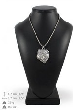 English Bulldog - Necklace with a Dog on a Silver Cord Art Dog DE