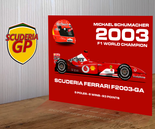 Cartel de metal ilustrativo de obras de arte Ferrari F1 Champion Schumacher Prost F1-2000 F2004 - Imagen 30 de 43