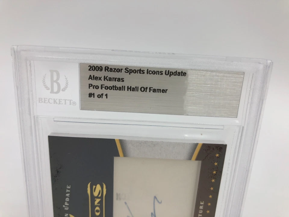 ALEX KARRAS 1/1 CUT AUTO Card 2009 Razor Sports Icons DETROIT LIONS HOF  1 of 1 - Image 3 of 4
