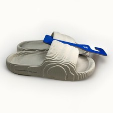 Adidas Adilette 22 Slides 'Aluminum' Off-White Comfort Shoes GX6950 Mens Sz 11