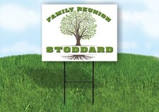 STODDARD FAMILY REUNION GR TREE 18 in x24 in Yard Sign Road Sign with Stand