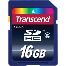 Transcend 16GB SDHC Class 10 Flash Memory Card (TS16GSDHC10)