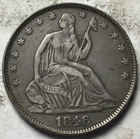 1846 50c Seated Liberty Half Dollar. Attractive Circulated Details, Spooned