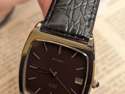 citizen tank パンテール ヴィンテージ 稼働品 美品 Vintage 1980's Citizen Exceed Ref.4-796217 Cal.2930 Date Tank