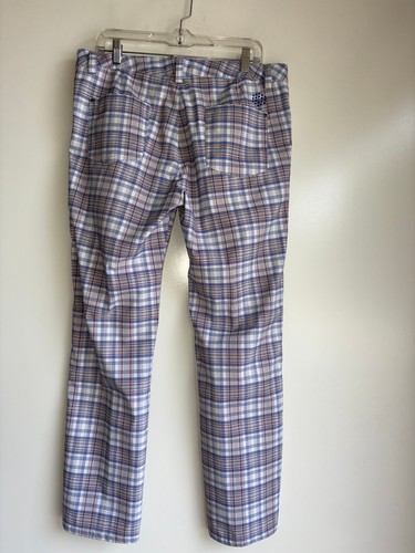 PUMA GOLF Performance Pants Men's Size 34x30 Blue Plaid - Picture 5 of 11