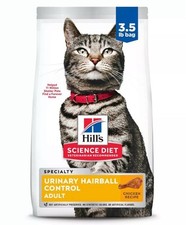 Hill's Science Diet Urinary Hairball Control Chicken Dry Cat Food, 3.5lb Bag