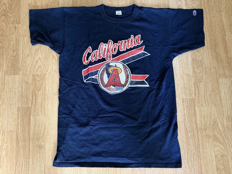 Vintage 1980s Champion "California Angels" Era Team Logo Print T-Shirt