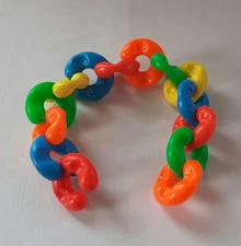 Vintage Playskool Kiddie Links Plastic Toy Chain - Lot of 14 Assorted Colors