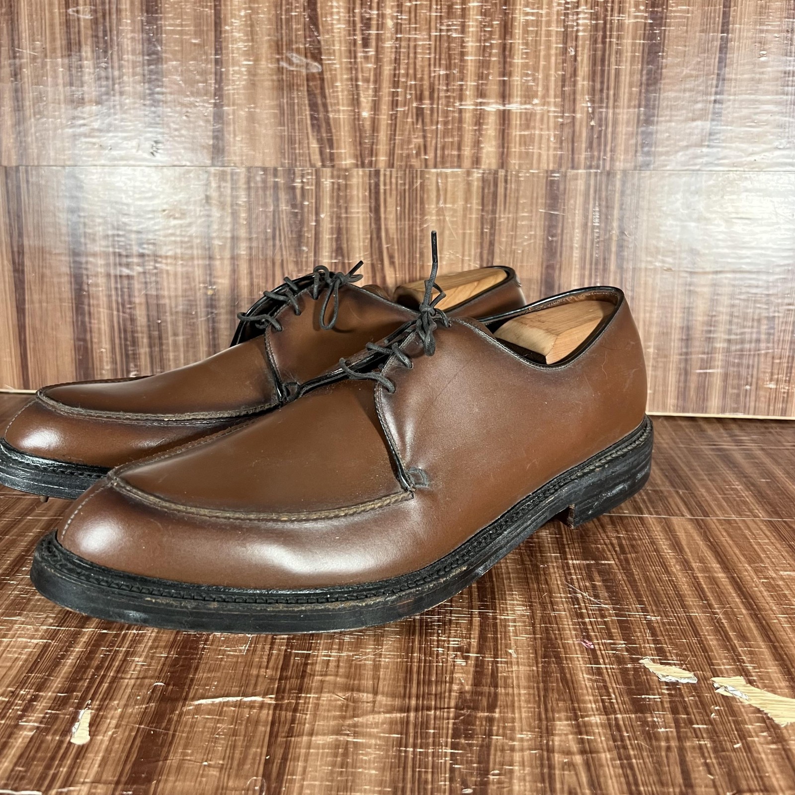 Vintage Freeman Bootmaker Guild Shoes Mens Size 11 Brown Derby Spiked Sole