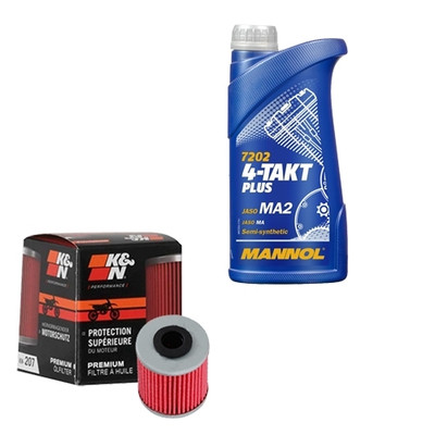 K&N Ölfilter Set MANNOL 10W40 1L für Kawasaki KX 250 F 4T KX250XXA Bj.2010