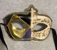Luxury Black Gold Masquerade Mask Costume Party Phantom Venetian
