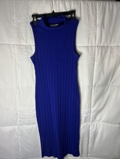 Nine West Long Blue Large Sleeveless Bodycon Midi Dress