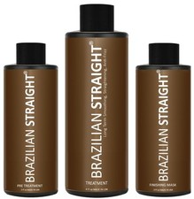BRAZILIAN STRAIGHT Hair Straightening Cream Keratin Treatment Kit. Organic ...