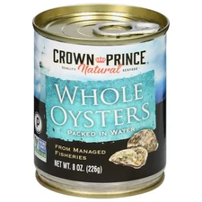 Whole Canned Oysters - 8 oz, Packed in Water