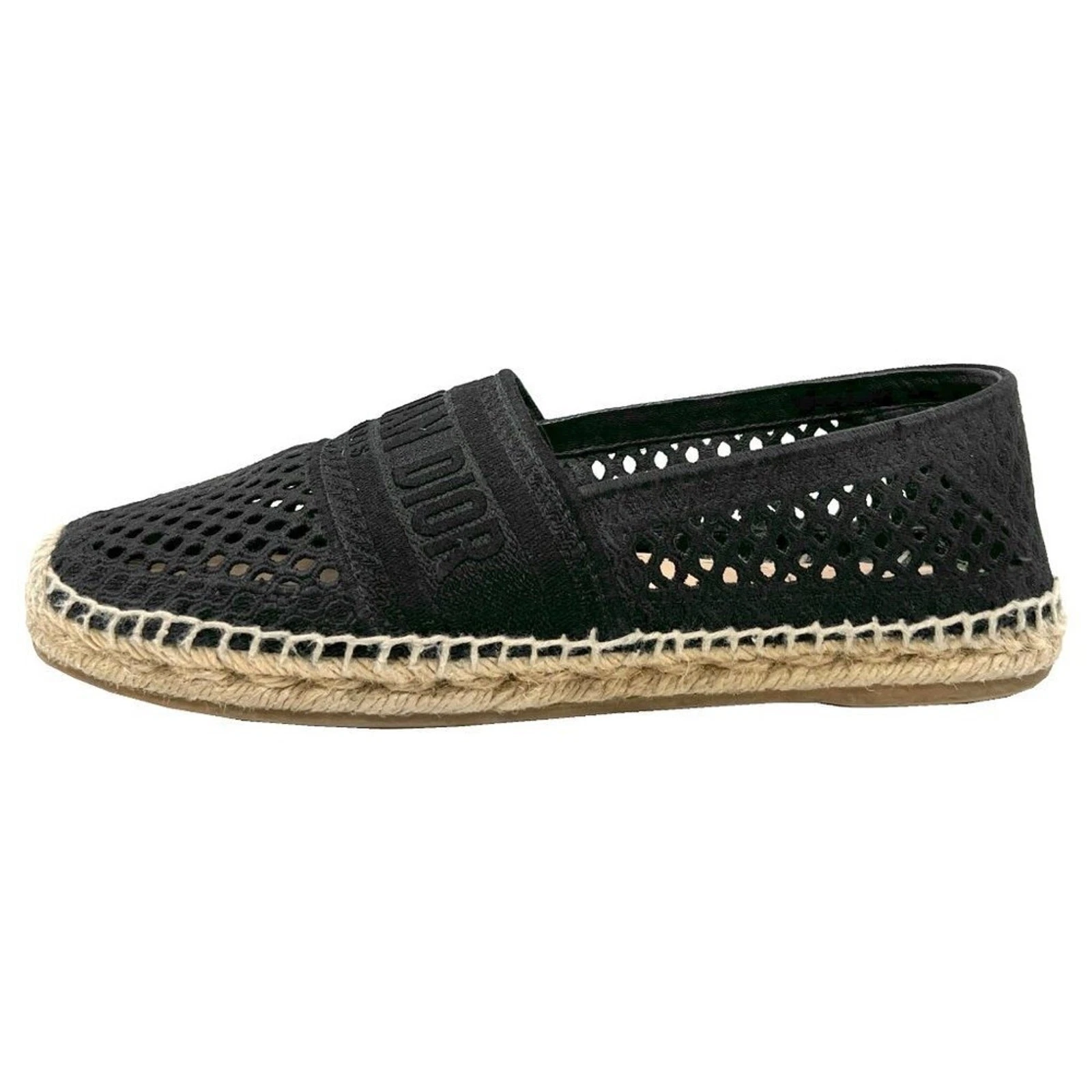 Espadrilles Christian Dior Granville maille noire taille 38,5 avec boite