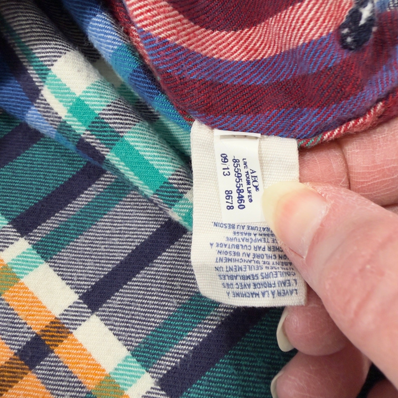 American Eagle Multicolor Patchwork Plaid Button … - image 8