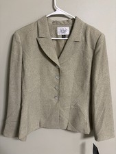 Le Suit Petite Blazer Suit Jacket Size 12P Celery Business Professional New