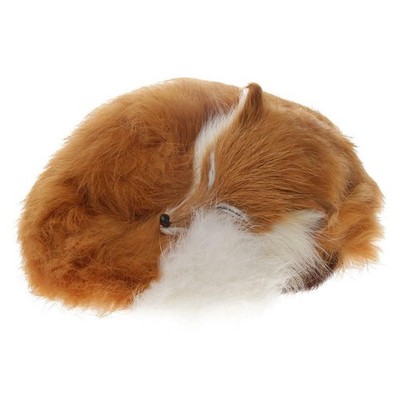 Stuffed Animal Figurine Lifelike Sleeping Fox Lovely Animal Doll Plush Handcraft