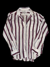 FRANK EILEEN eileen relaxed Button-up Shirt Size Large Red And Navy Stripped