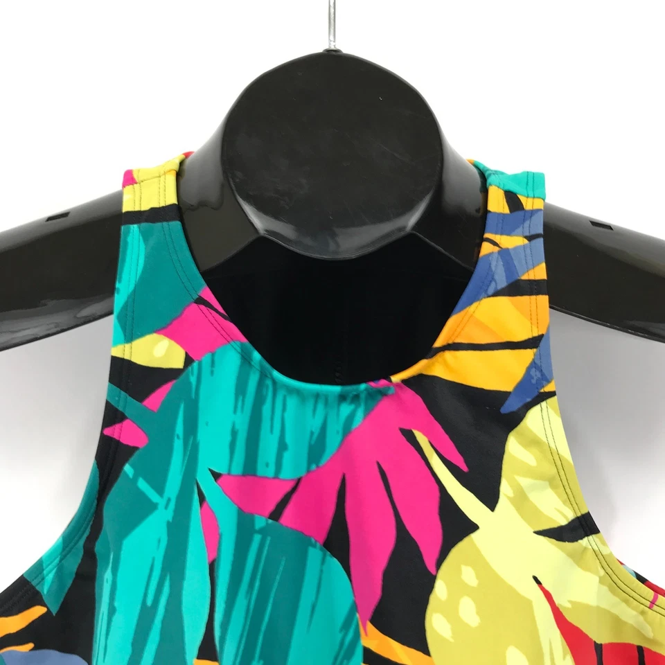 Beach Betty Slimming Control High Neck Bikini Swim Top Women's Plus 2X Zip Crop - Image 2 of 4