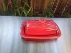 Fiesta Homer Laughlin HLC Fiestaware XL Red Covered Butter Dish With Lid USA
