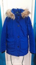 Superdry Everest Parka, Cobalt Blue, Size 10