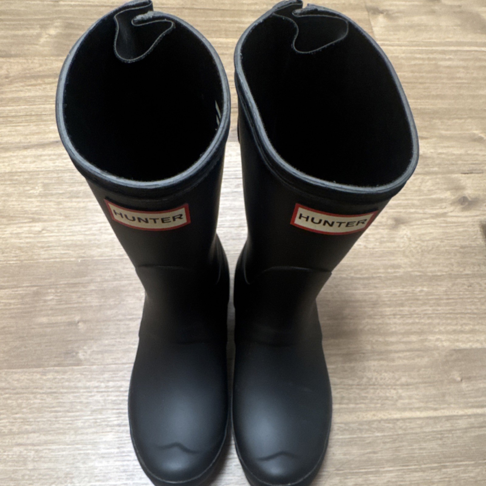 Hunter Women's Waterproof Black Rubber Knee High Rain Boots Logo Buckle