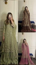 SALWAR KAMEEZ PAKISTANI INDIAN WEDDING PARTY WEAR BOLLYWOOD SUIT SHARARA PLAZZO