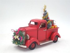 Decorazione Casa Natalizia Furgoncino con Albero di Natale in Latta 18 x 7 cm