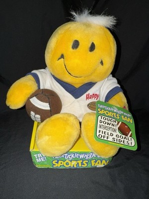 Vintage Dan Dee Tickle Tickle Wiggle Wiggle Yellow Happy Face Plush 12'' Football