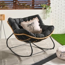 OHS Bali Rocking Chair Garden Outdoor Metal Frame Chairs with Cushion